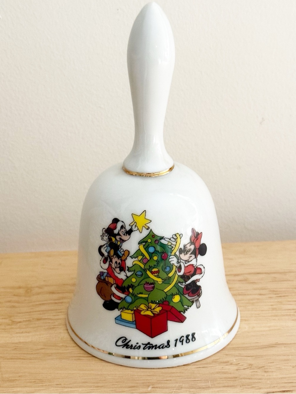 1988 Disney Christmas Bell Limited Edition Mickey Minnie Tree Trimming